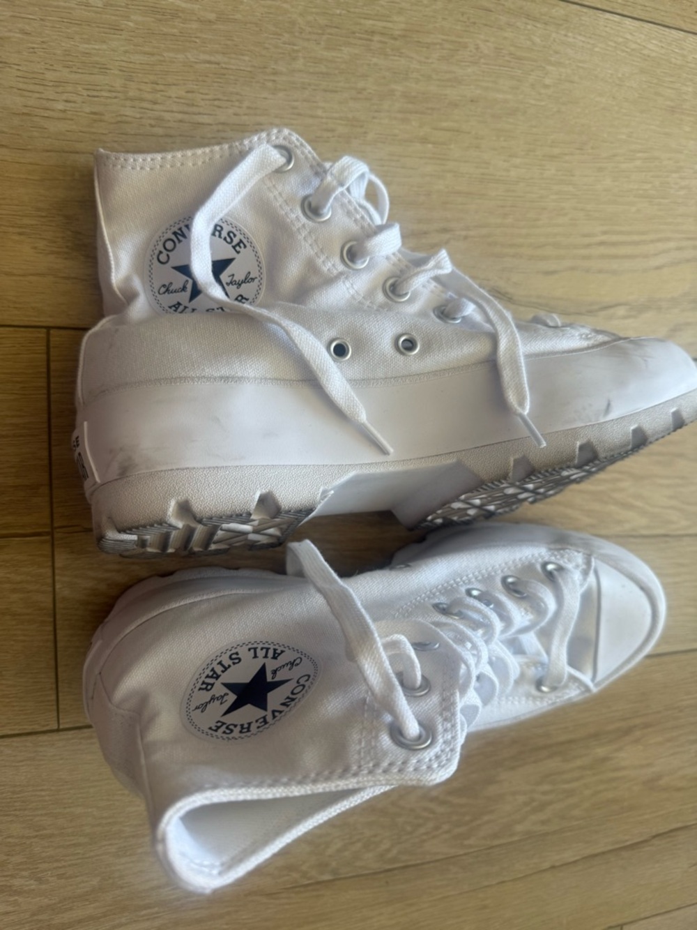 Converse White High-Top Platform Sneakers